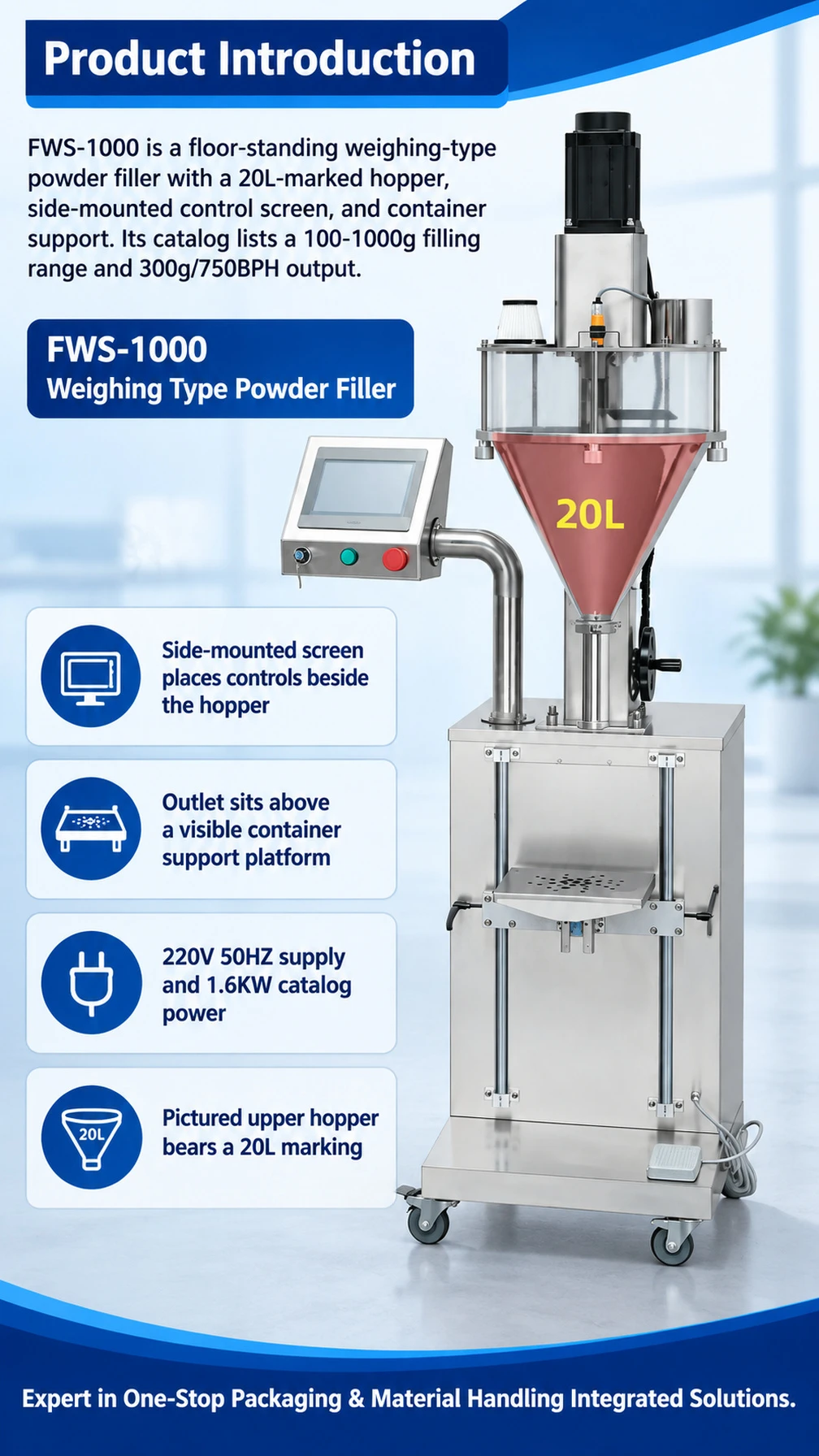 FWS-1000 Weighing Powder Filling Machine - Detail image 1
