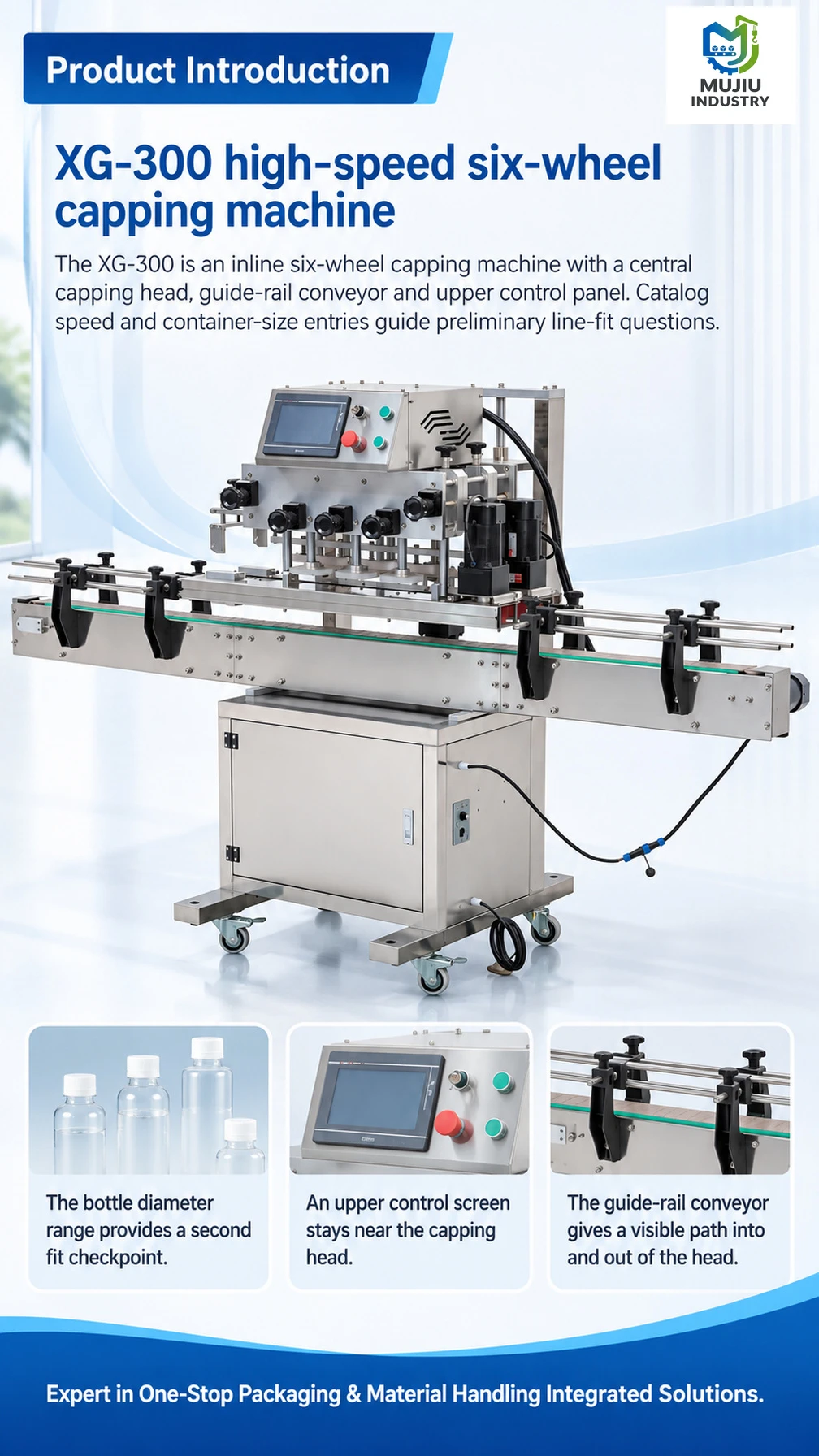 XG-300 Automatic Six-Wheel Bottle Capping Machine - Detail image 1