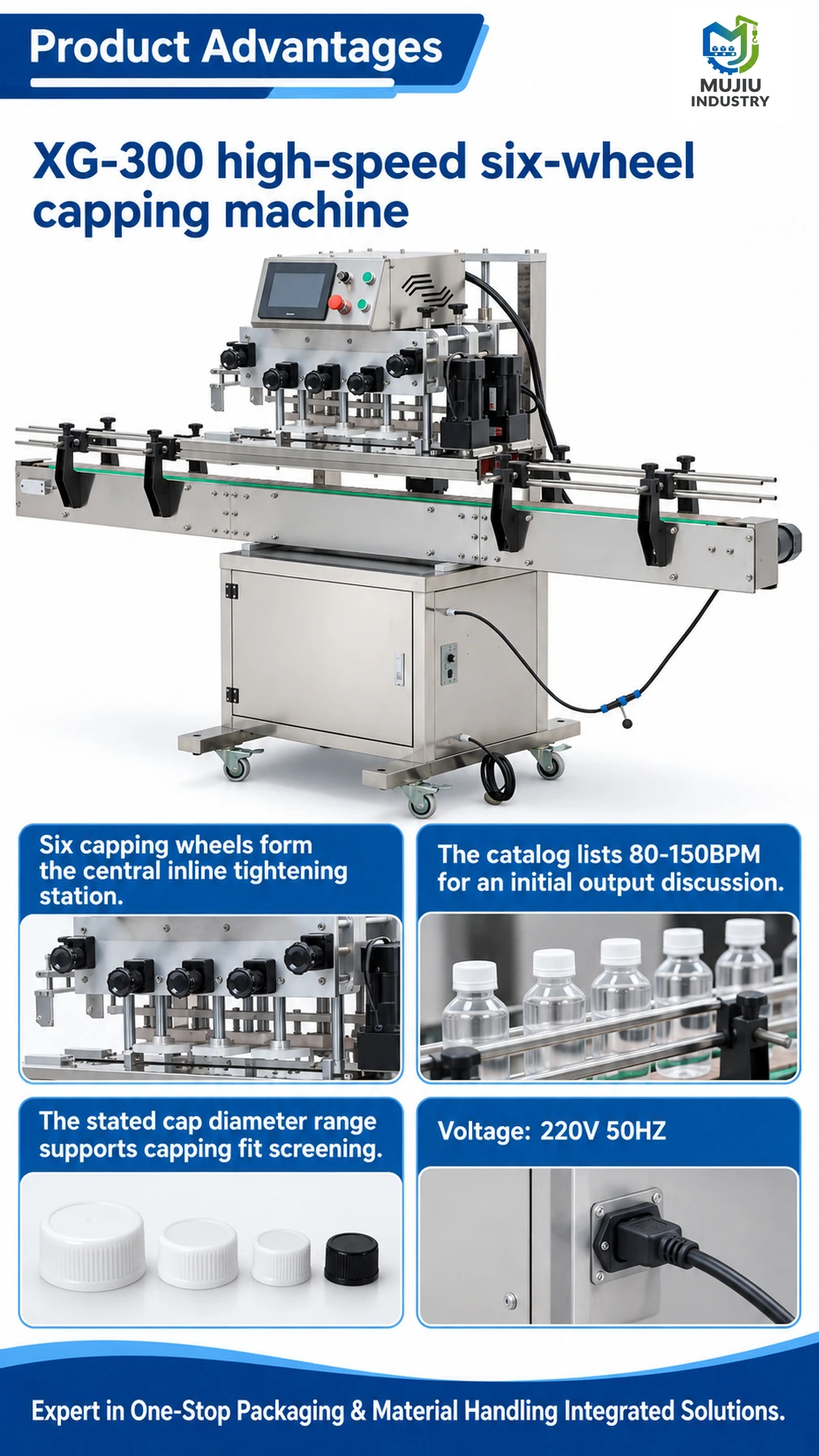 XG-300 Automatic Six-Wheel Bottle Capping Machine - Detail image 2