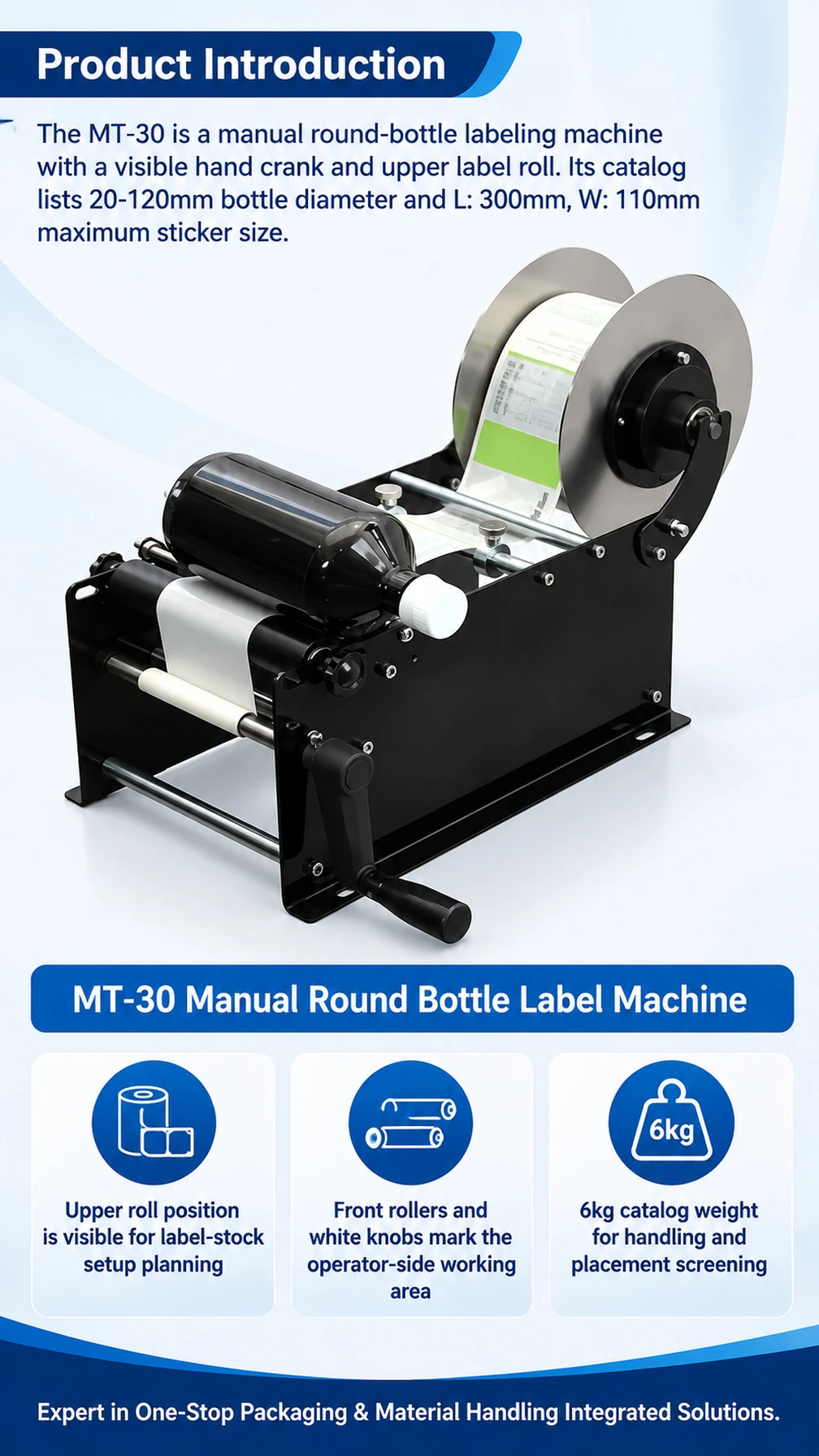 MT-30 Manual Round Bottle Labeling Machine - Detail image 1