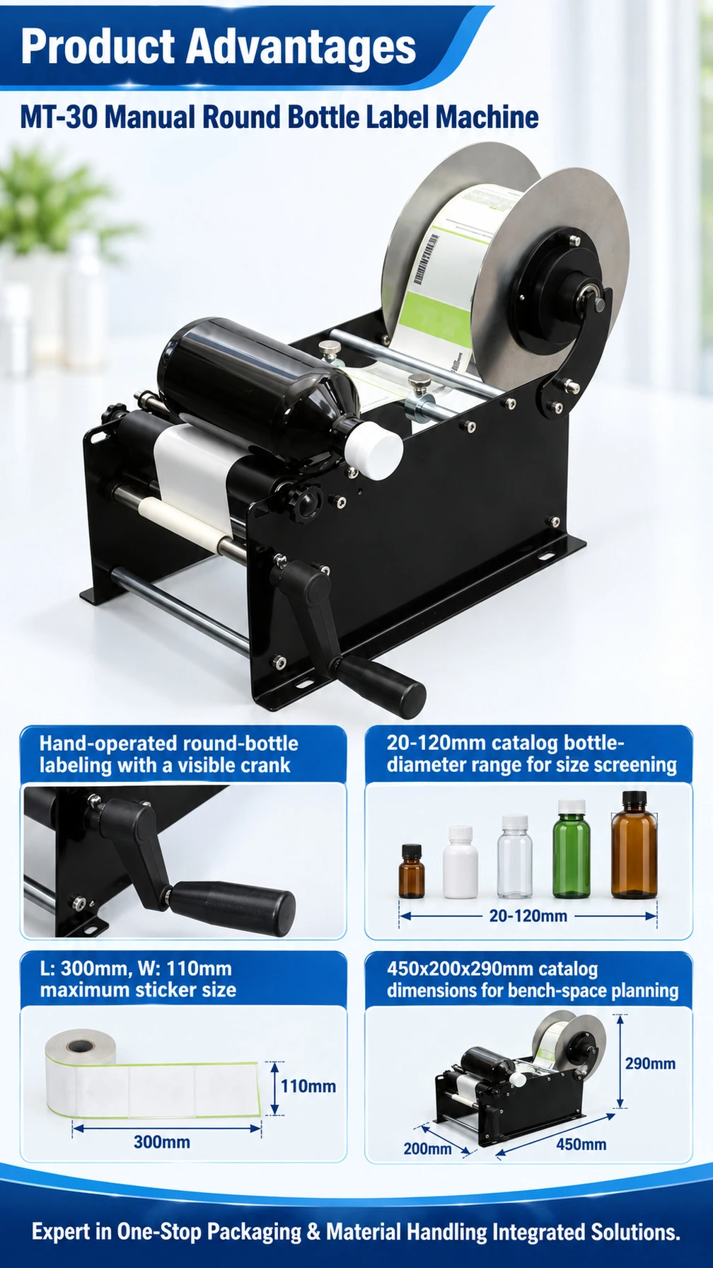 MT-30 Manual Round Bottle Labeling Machine - Detail image 2