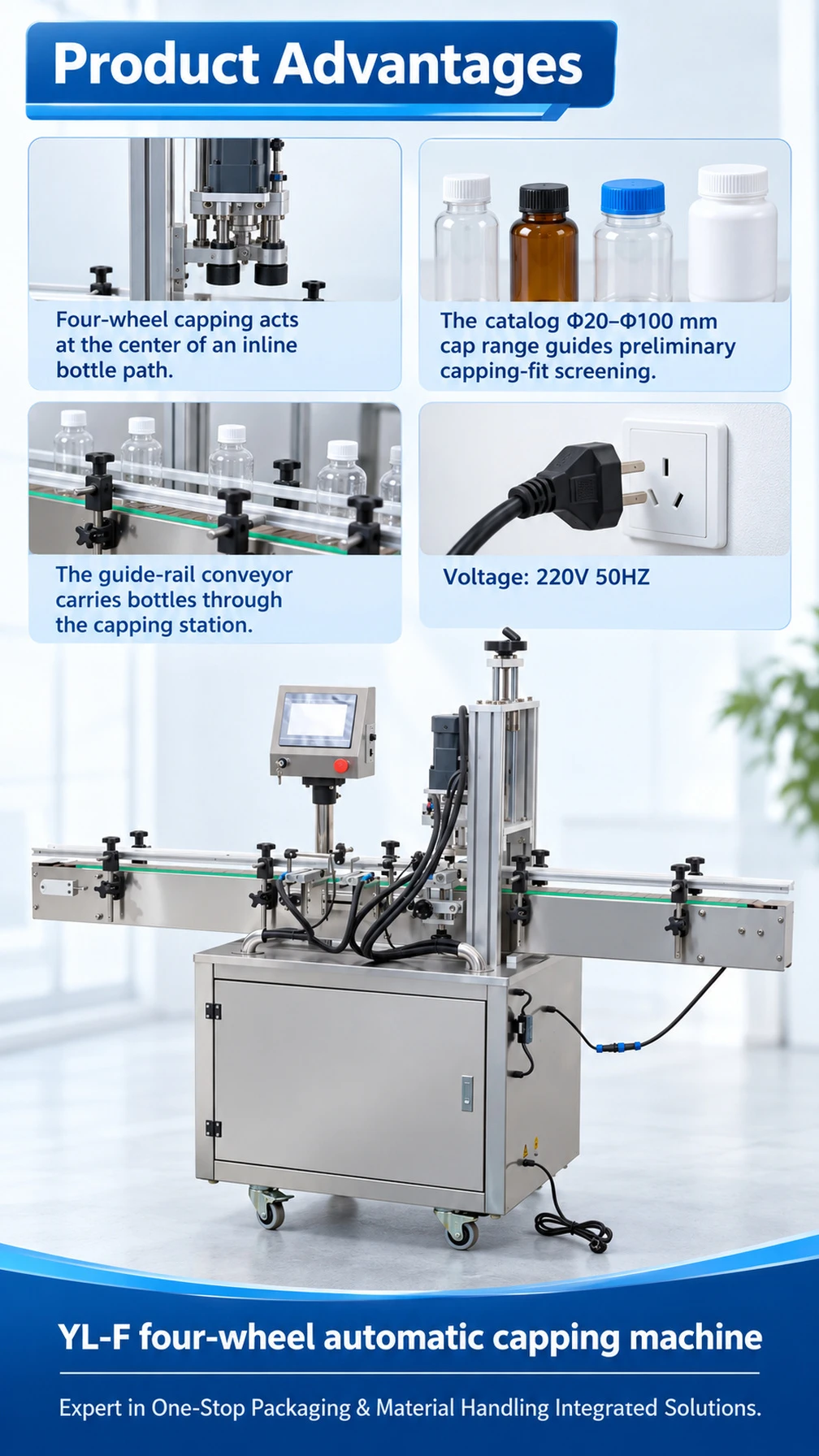 YL-F Automatic Four-Wheel Bottle Capping Machine - Detail image 2