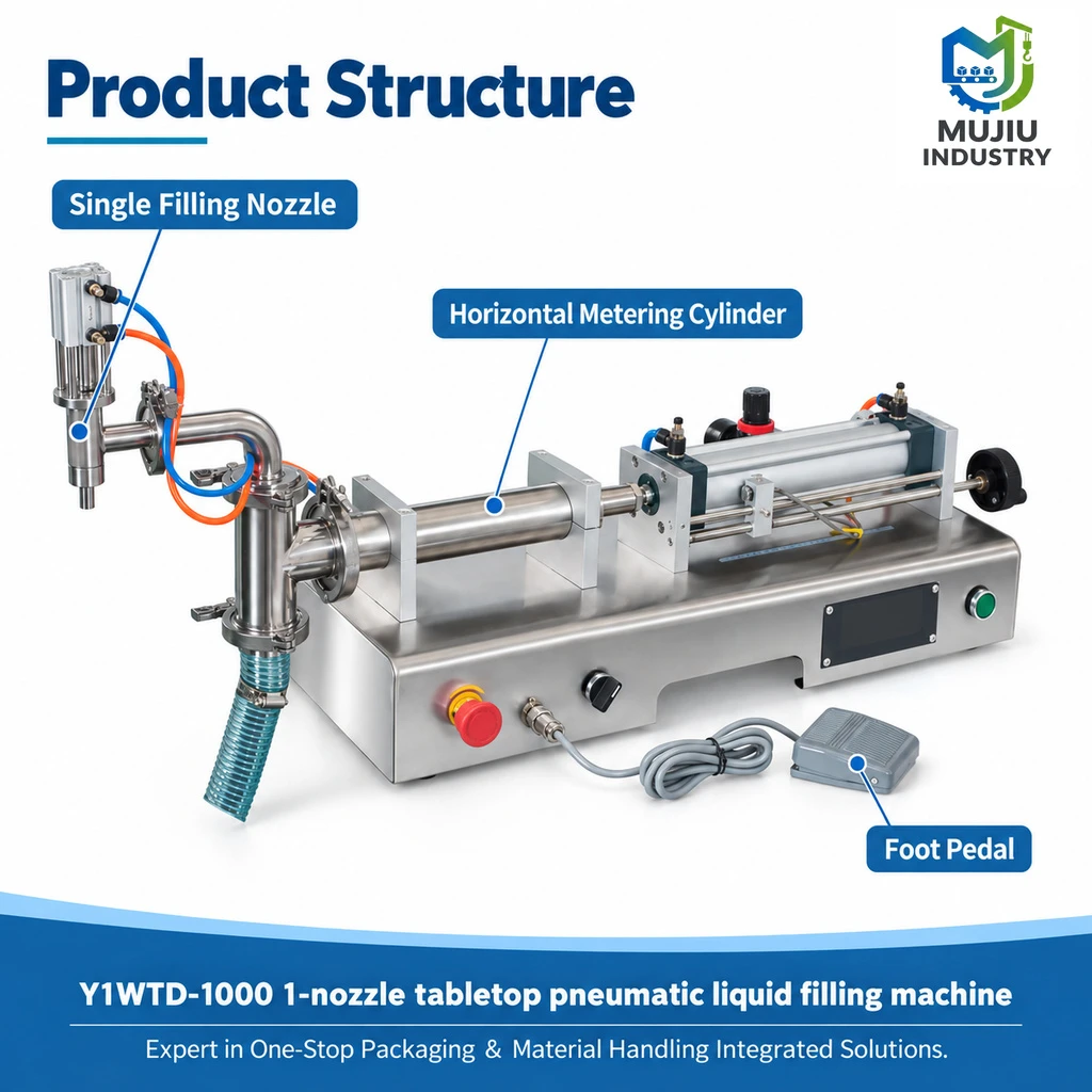 Y1WTD-1000 Tabletop Pneumatic Liquid Filling Machine - Main image 4