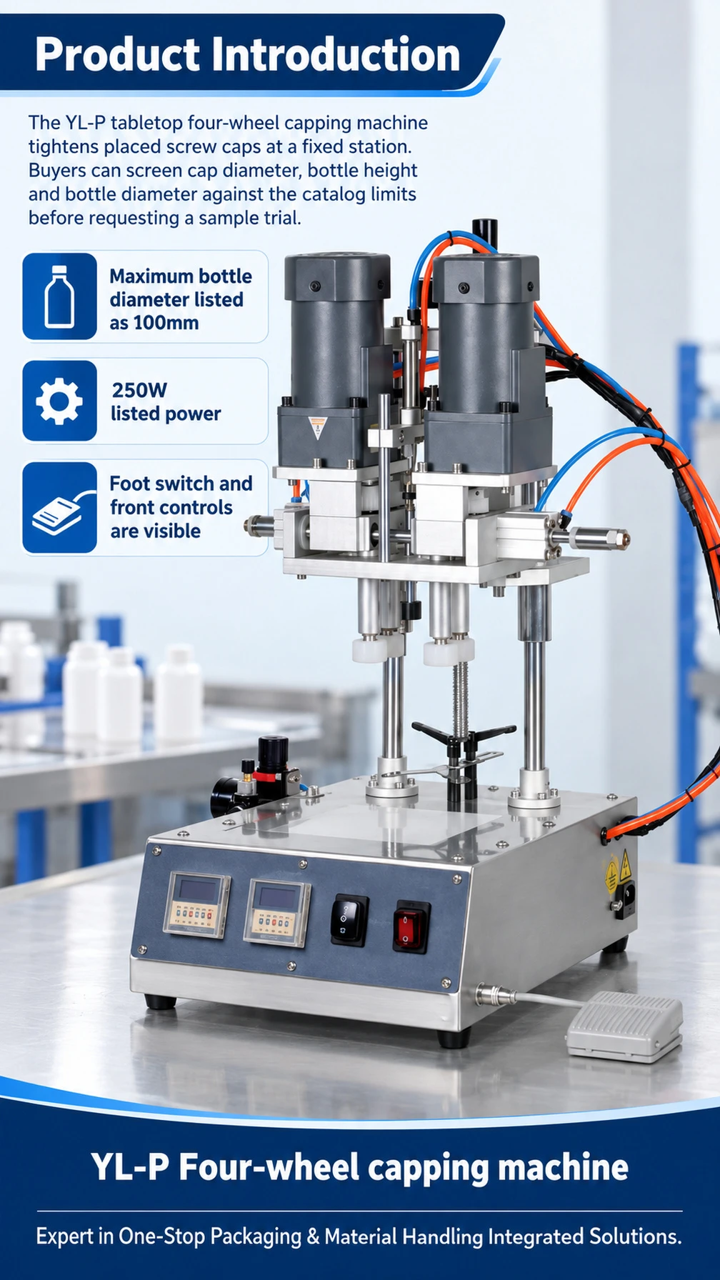 YL-P Tabletop Four-Wheel Bottle Capping Machine - Detail image 1