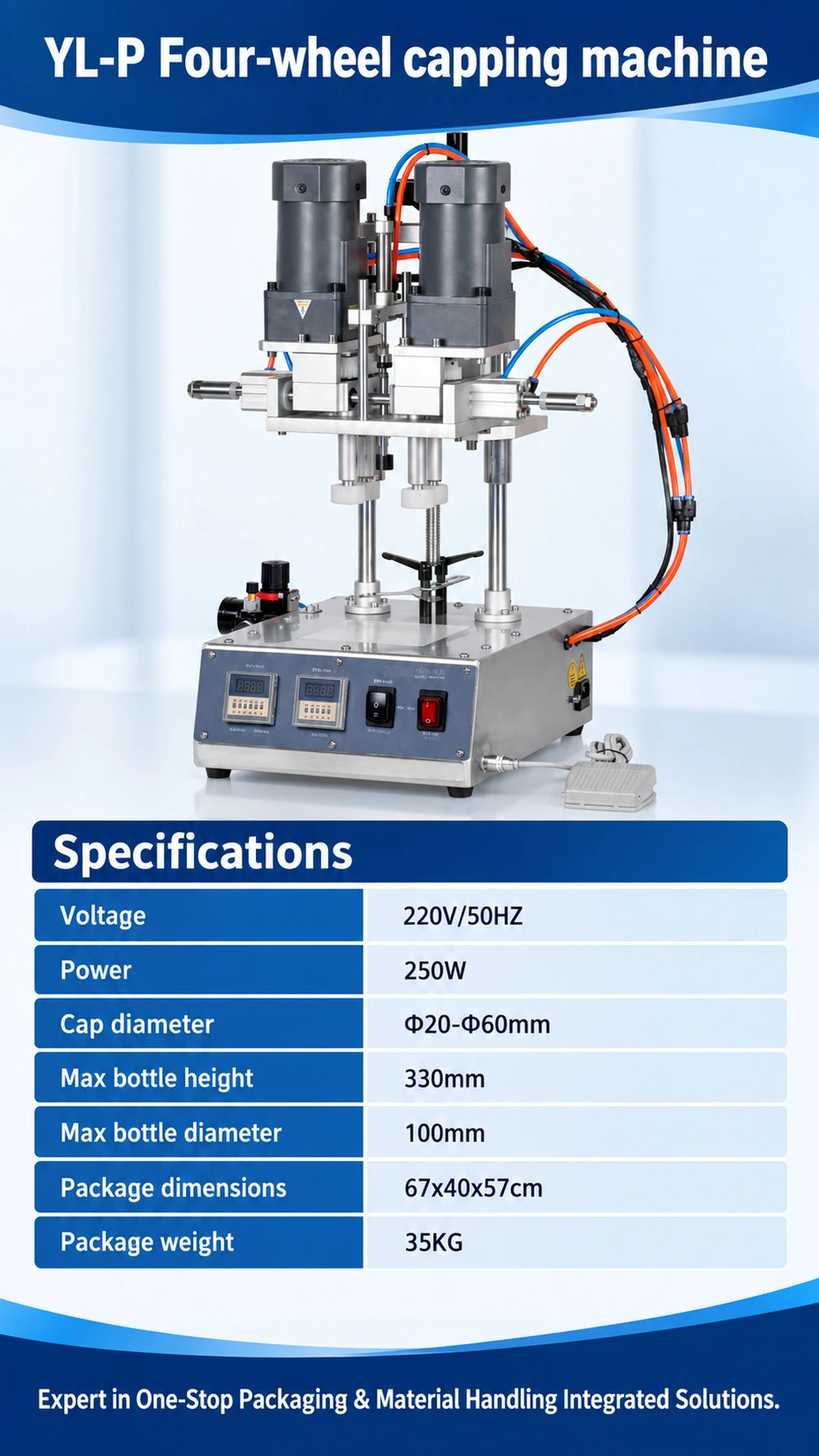 YL-P Tabletop Four-Wheel Bottle Capping Machine - Detail image 4