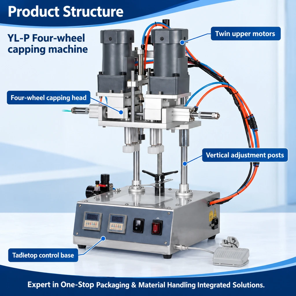 YL-P Tabletop Four-Wheel Bottle Capping Machine - Main image 3