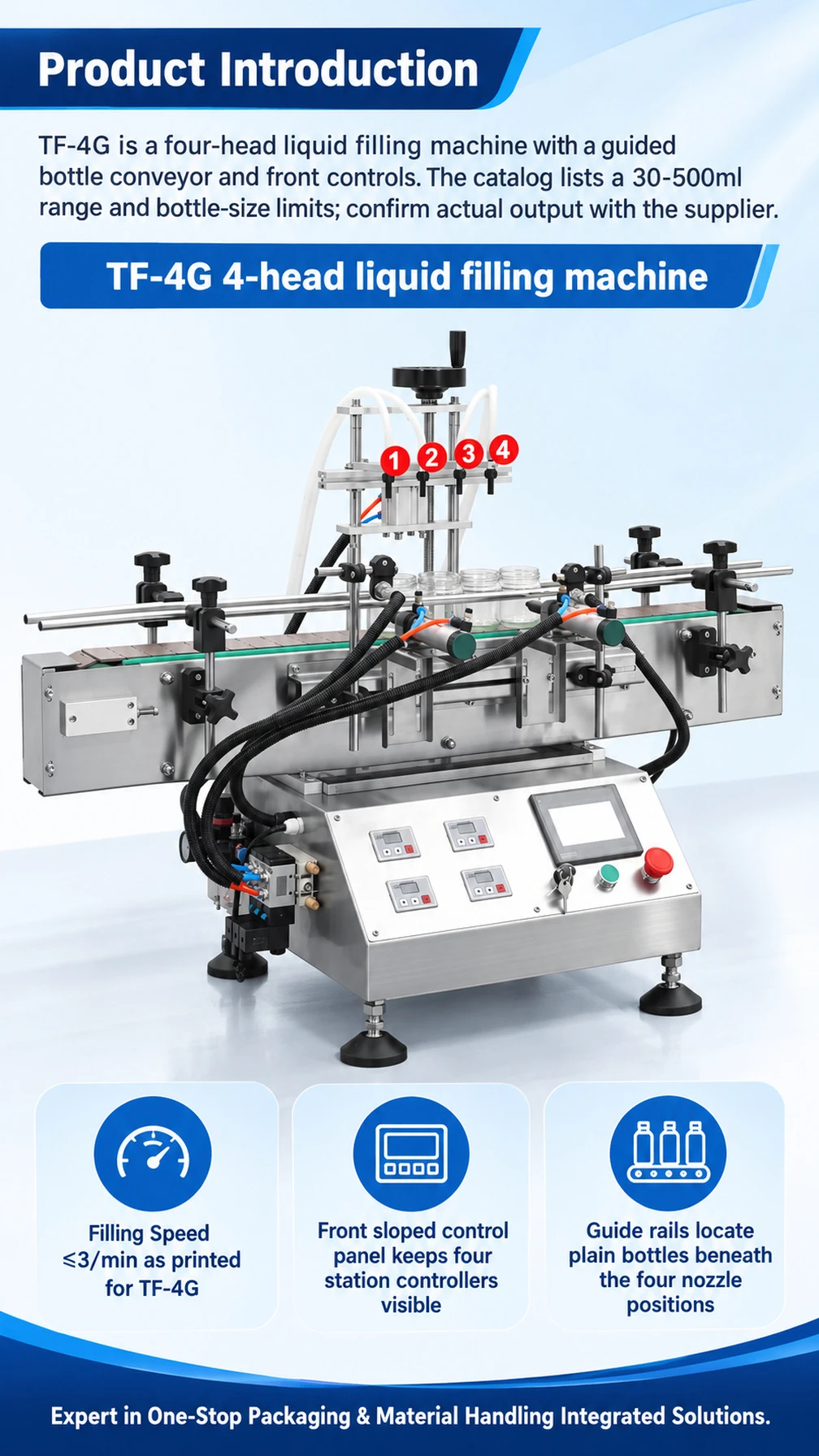 TF-4G Four-Head Liquid Bottle Filling Machine - Detail image 1