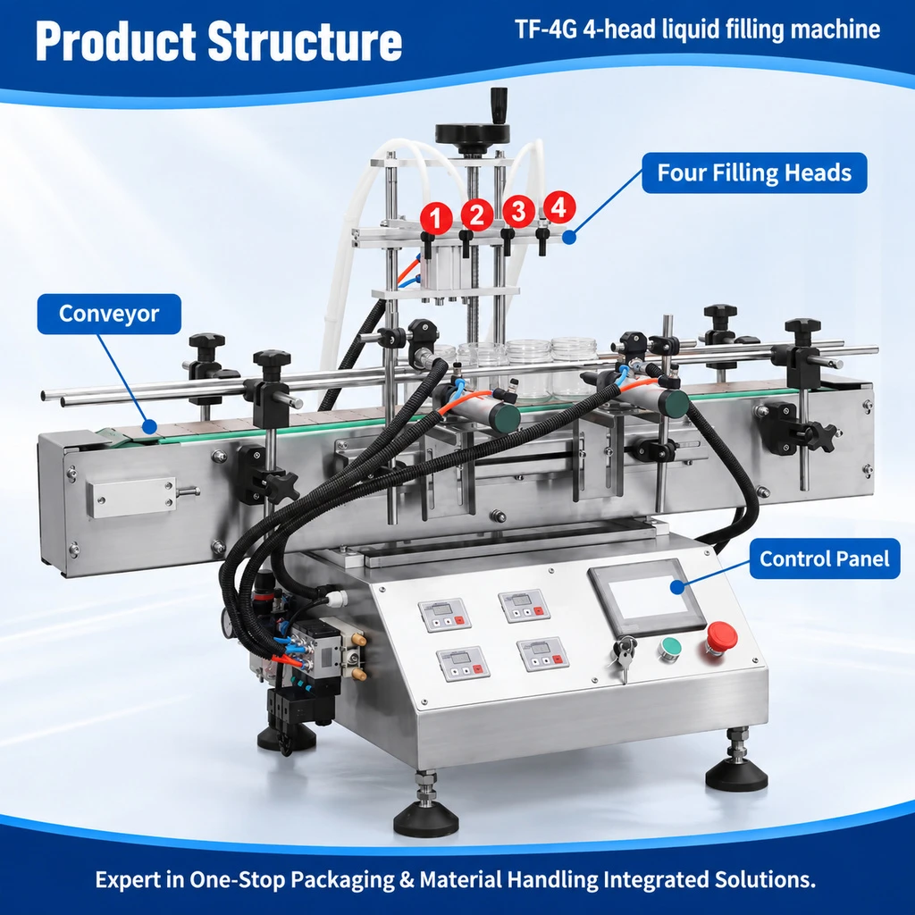 TF-4G Four-Head Liquid Bottle Filling Machine - Main image 3